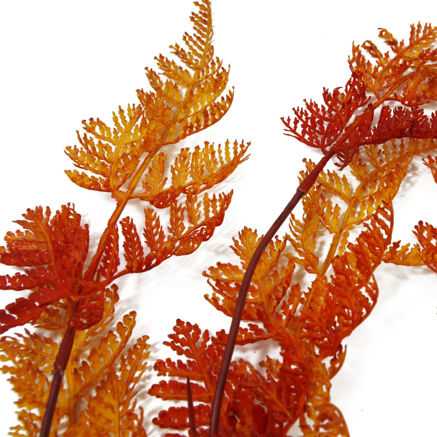 6 x 100cm Large Artificial Hanging & Trailing Maidenhair Fern Plants – Autumn Orange