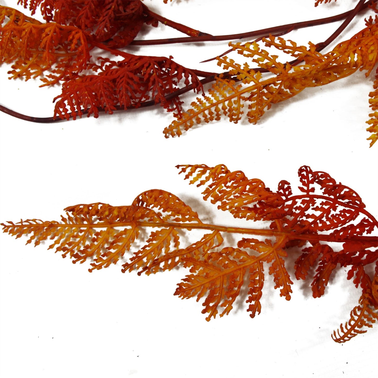 6 x 100cm Large Artificial Hanging & Trailing Maidenhair Fern Plants – Autumn Orange