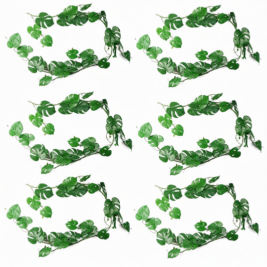 6 x 180cm Extra Large Artificial Hanging and Trailing Monstera Plants - Realistic Indoor Greenery