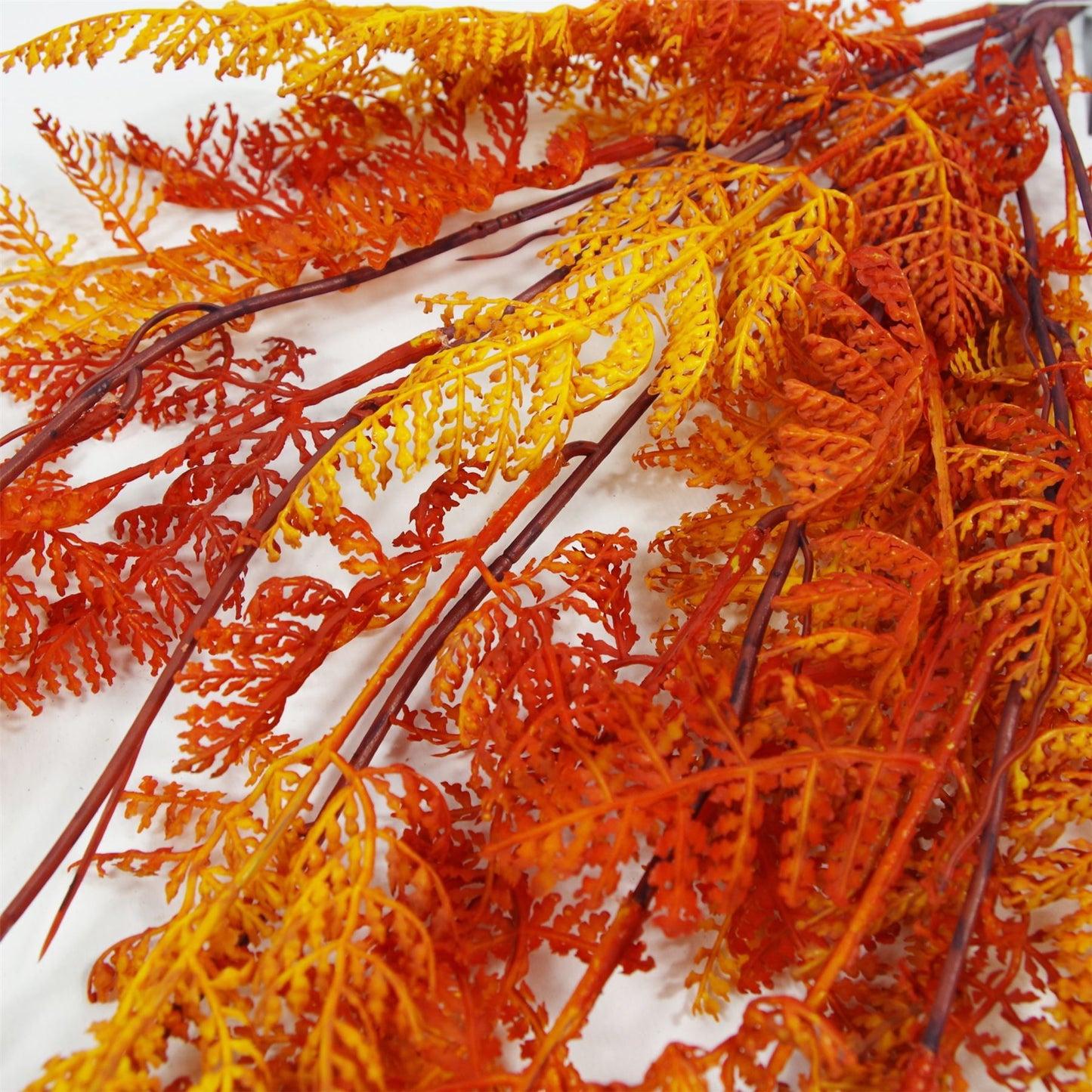 100cm Large Artificial Hanging & Trailing Maidenhair Fern Plant – Autumn Orange