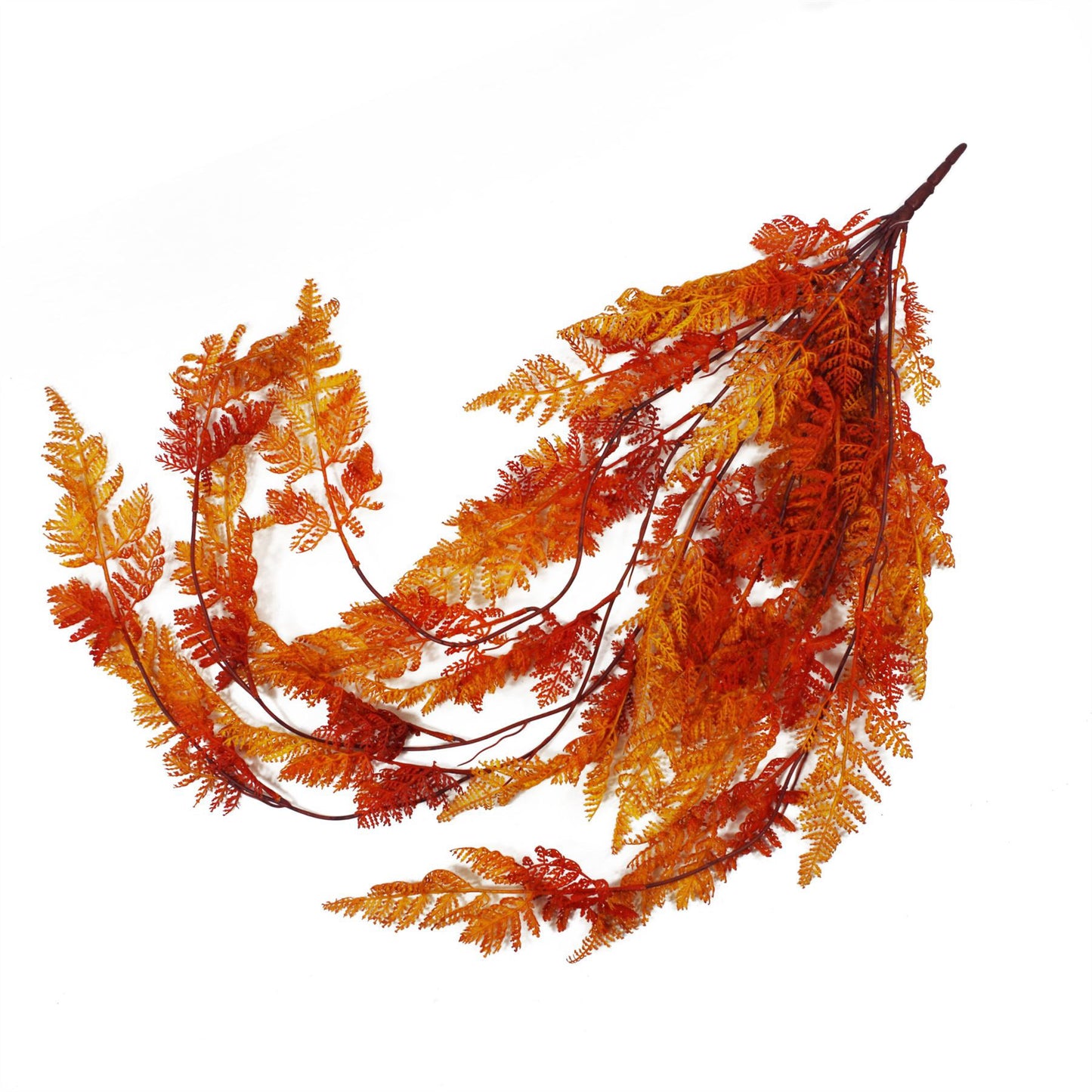100cm Large Artificial Hanging & Trailing Maidenhair Fern Plant – Autumn Orange