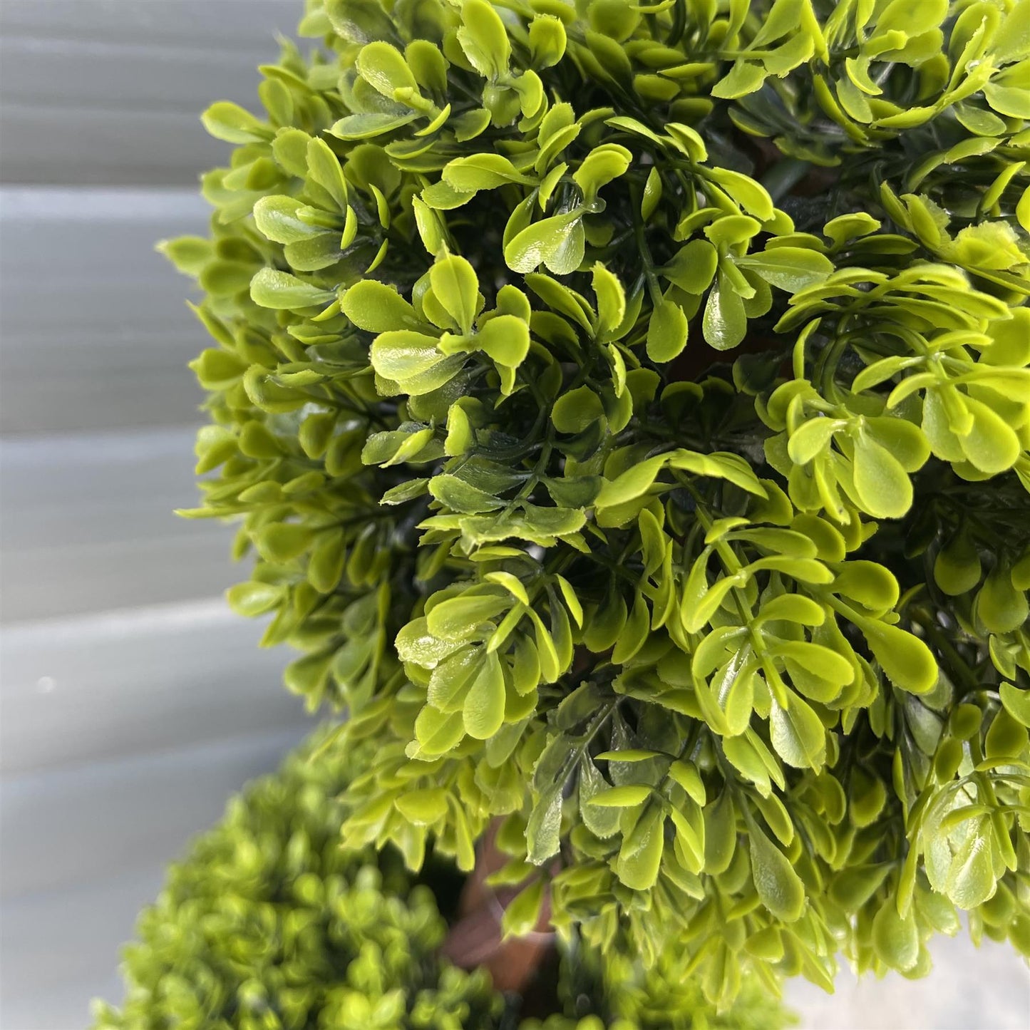 Pair of 90cm Small Artificial Double Ball Topiary Trees – Faux Topiary Tree Set