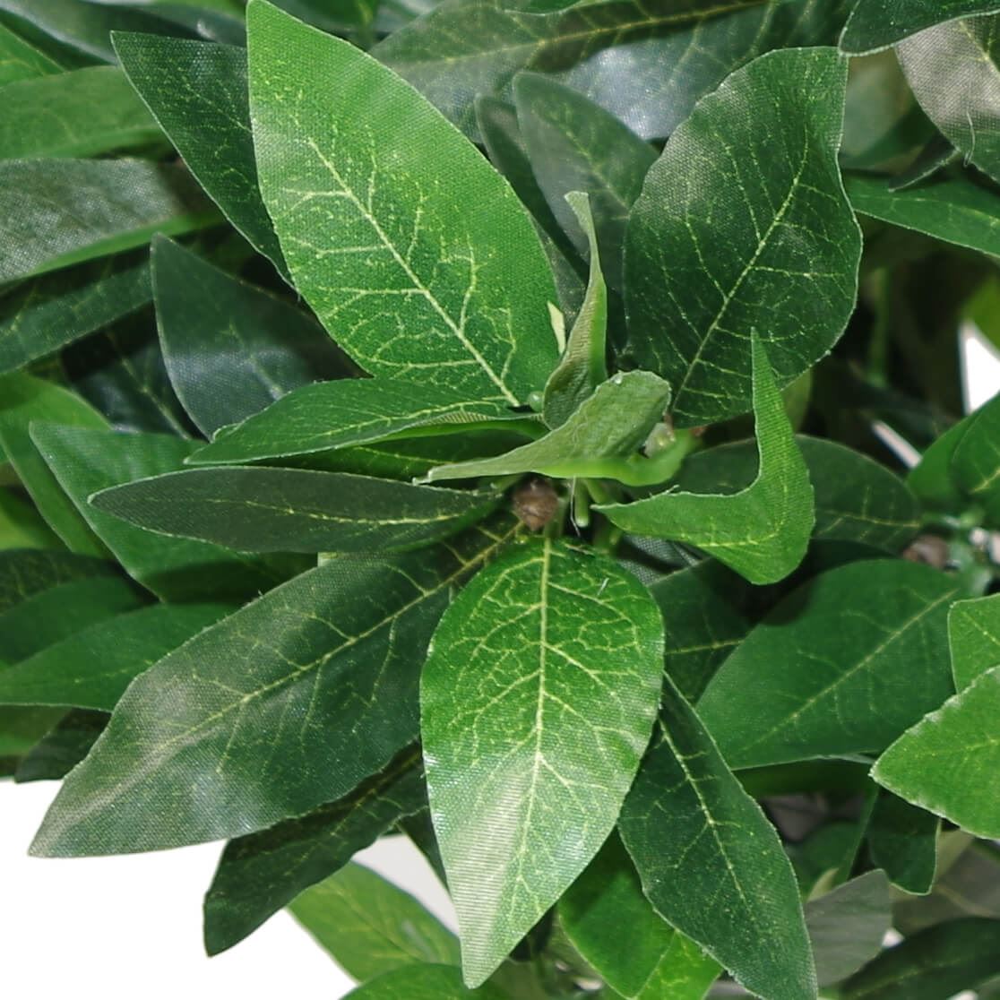 Pair of 120cm Medium Artificial Bay Laurel Ball Trees – Plain Natural Trunks Topiary for Home or Office