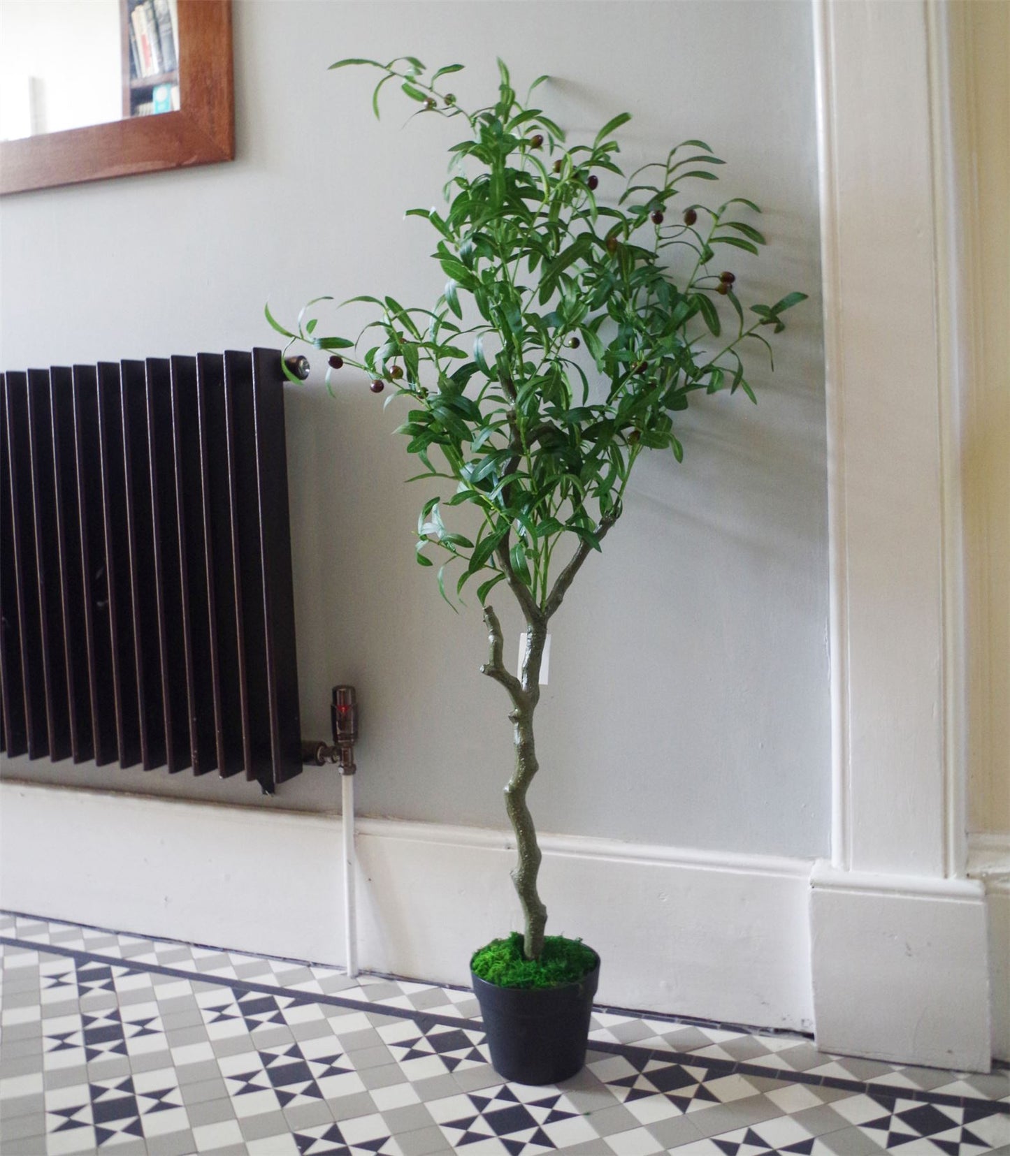 120cm Medium Artificial Olive Tree – Realistic Faux Olive Tree with Natural Trunk
