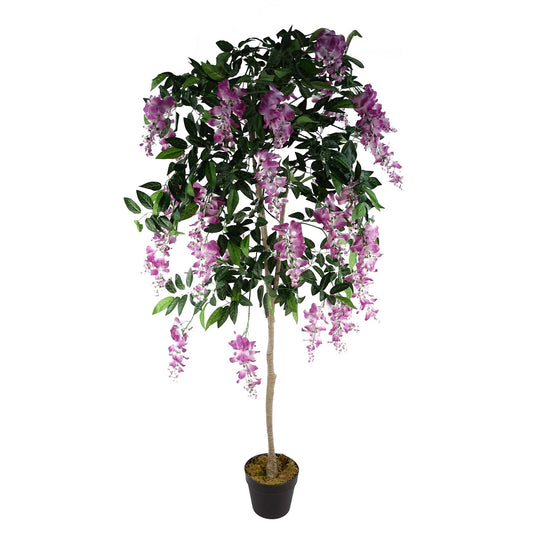 150cm Large Artificial Light Pink Wisteria Tree – Realistic Faux Indoor Tree