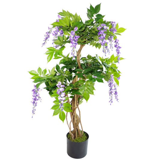110cm Medium Artificial Purple Wisteria Tree – Premium Faux Indoor Tree