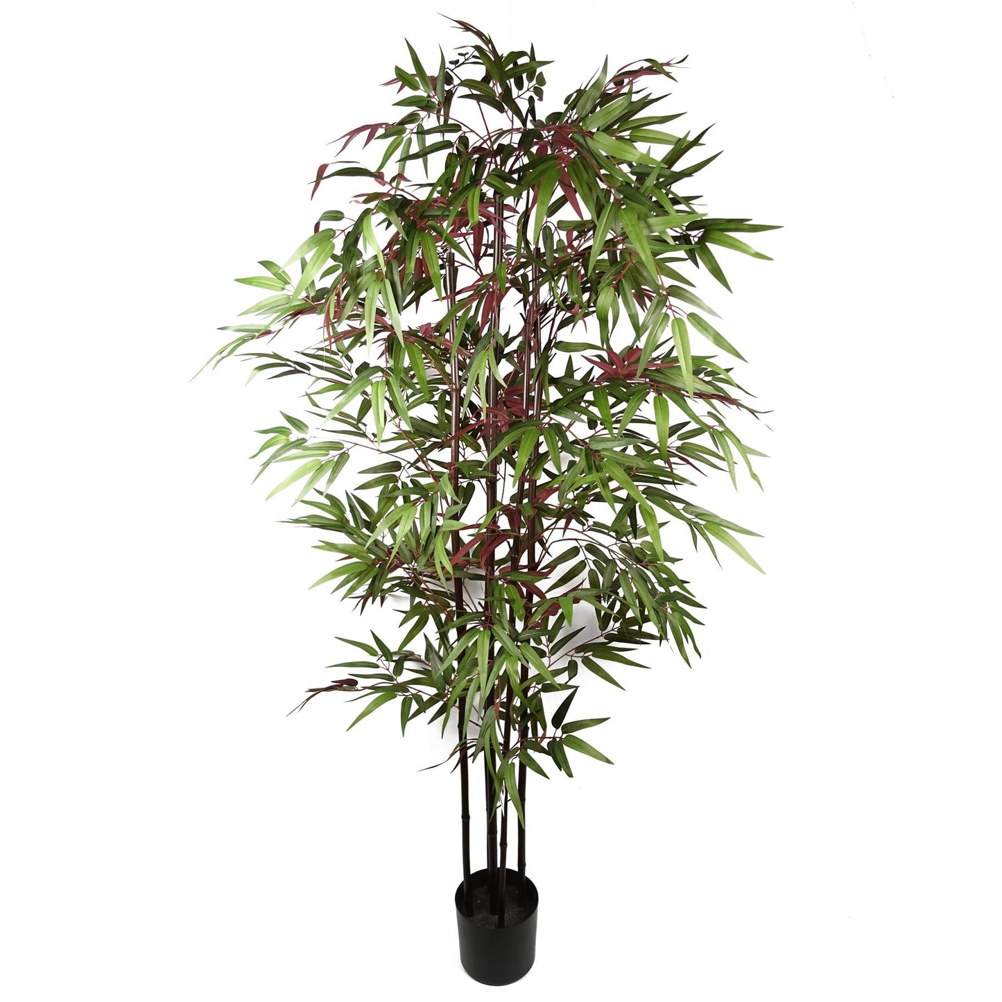 180cm Large Artificial Bamboo Tree – Realistic Red & Green Silk Leaves Indoor Plant