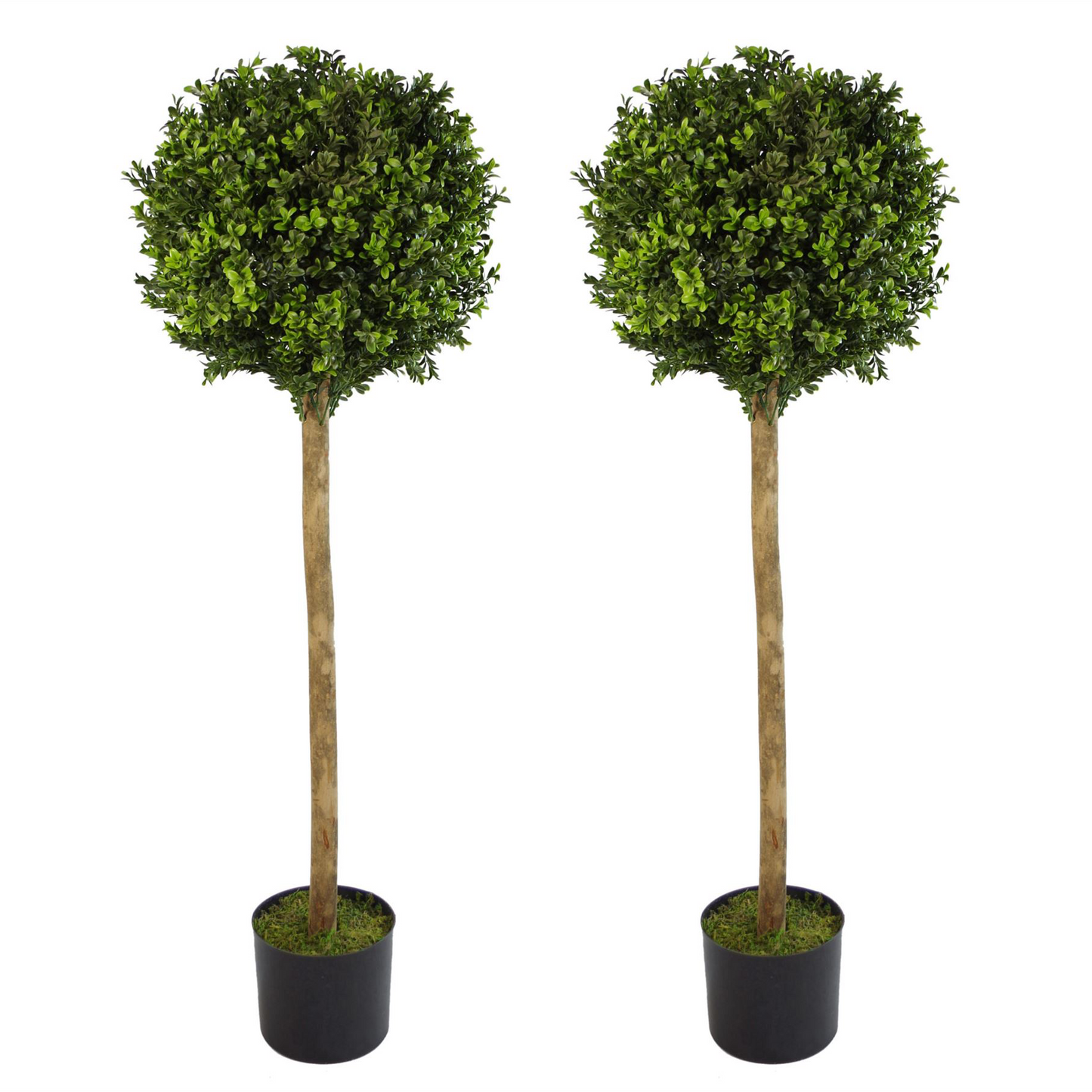 Pair of 120cm Medium Artificial Boxwood Buxus Ball Topiary Trees – Realistic Indoor & Outdoor Use