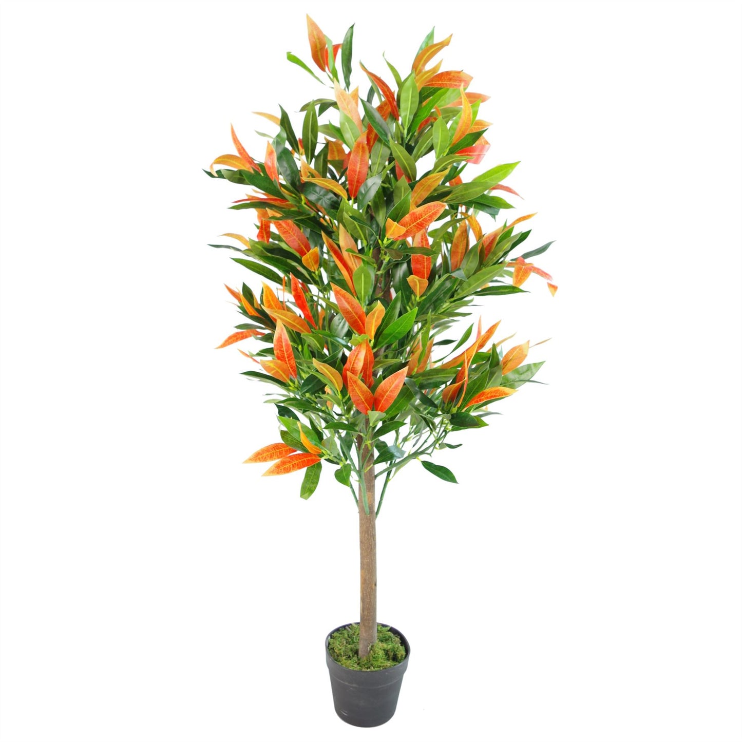 130cm Large Artificial Ficus Tree – Red & Green Foliage Indoor Decorative Plant