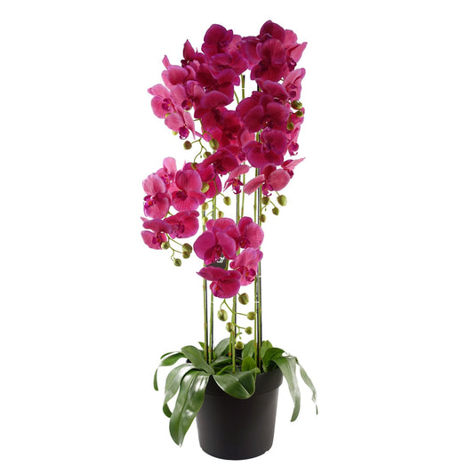 110cm Large Pink Artificial Orchid Plant – 41 Real Touch Flowers for Elegant Interiors