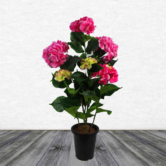 90cm Large Artificial Pink Hydrangea Bush – Realistic Faux Hydrangea Plant