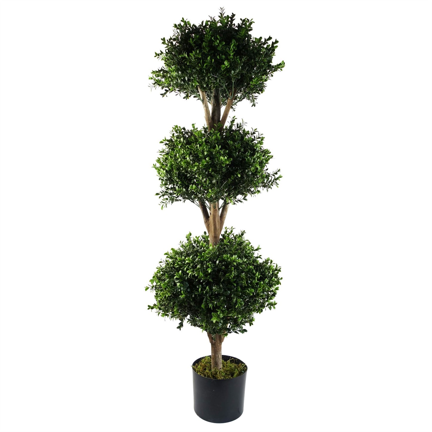 120cm Medium Artificial Buxus Triple Ball Tree – UV Resistant Outdoor Topiary for Gardens & Entrances