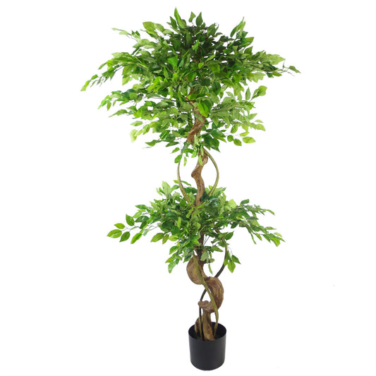150cm Large Artificial Ficus Tree with Twisted Trunk – Japanese Fruticosa Style
