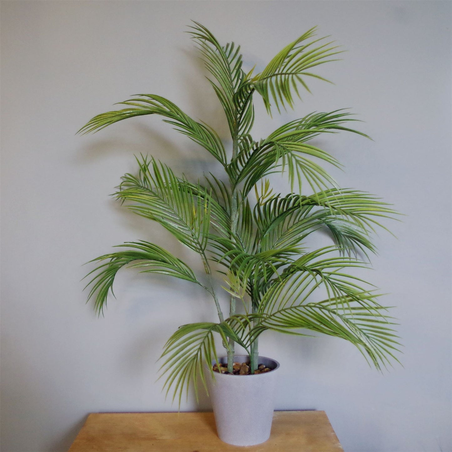 90cm Small Artificial Palm Tree – Decorative Grey Planter & Realistic Foliage