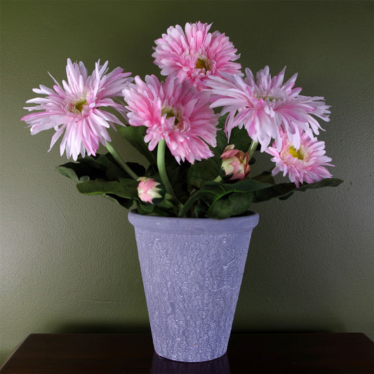 33cm Small Artificial Pink Daisy with Pot – Faux Daisy Flowers
