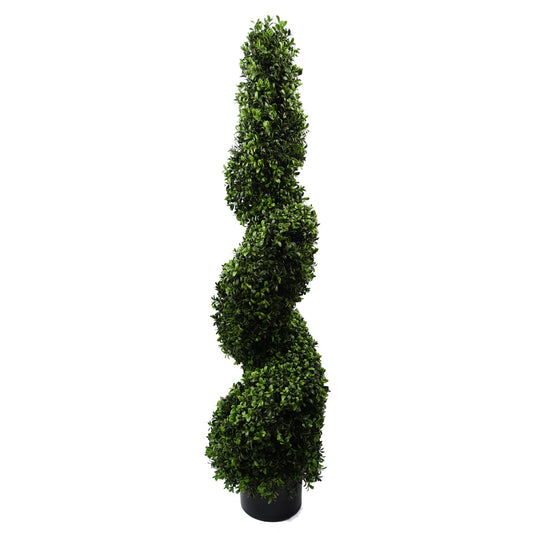 120cm Medium Spiral Buxus Artificial Topiary Tree – UV Resistant for Outdoor Display
