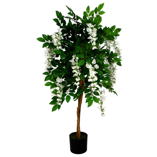 130cm Large Artificial White Wisteria Tree – Premium Faux Indoor Tree