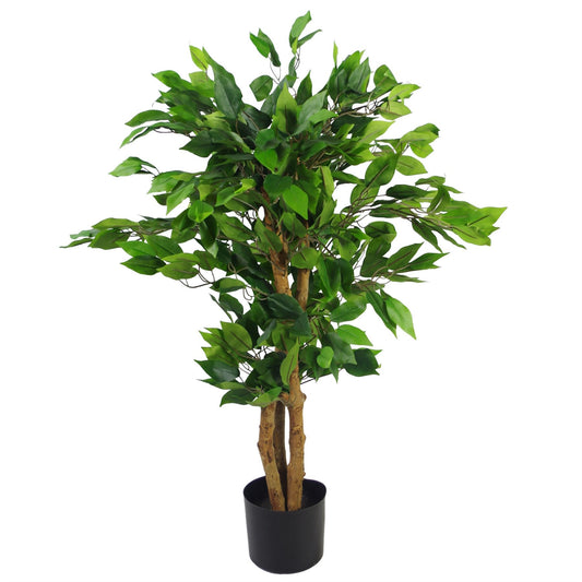 90cm Small Artificial Evergreen Ficus Tree – Realistic Indoor Faux Tree