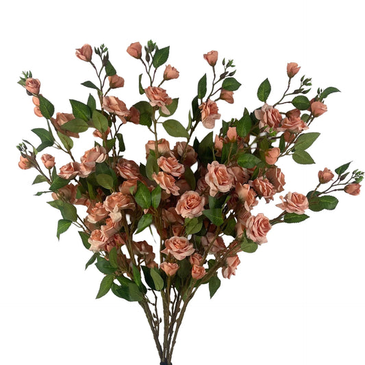 6 x 90cm Large Artificial Pink Rose Stems – Realistic Faux Roses for Bouquets and Displays