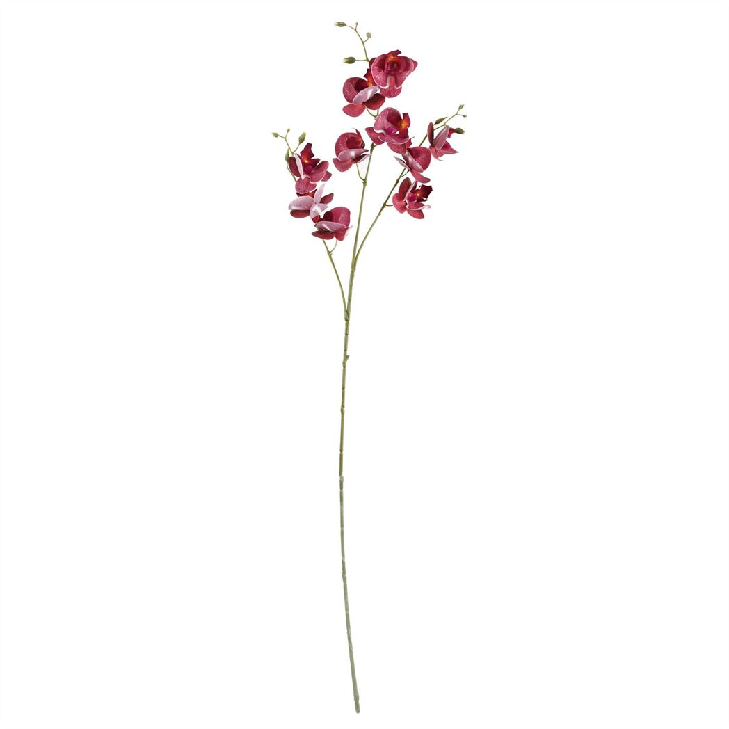6 x 80cm Medium Artificial Dark Pink Mini Orchid Flowers – Faux Orchid Stems