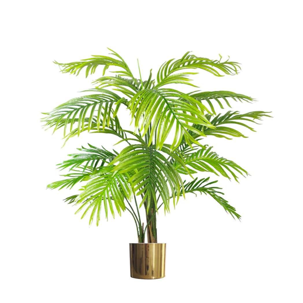 20cm x 18cm Medium Polished Gold Metal Planter – Modern Gold Plant Pot