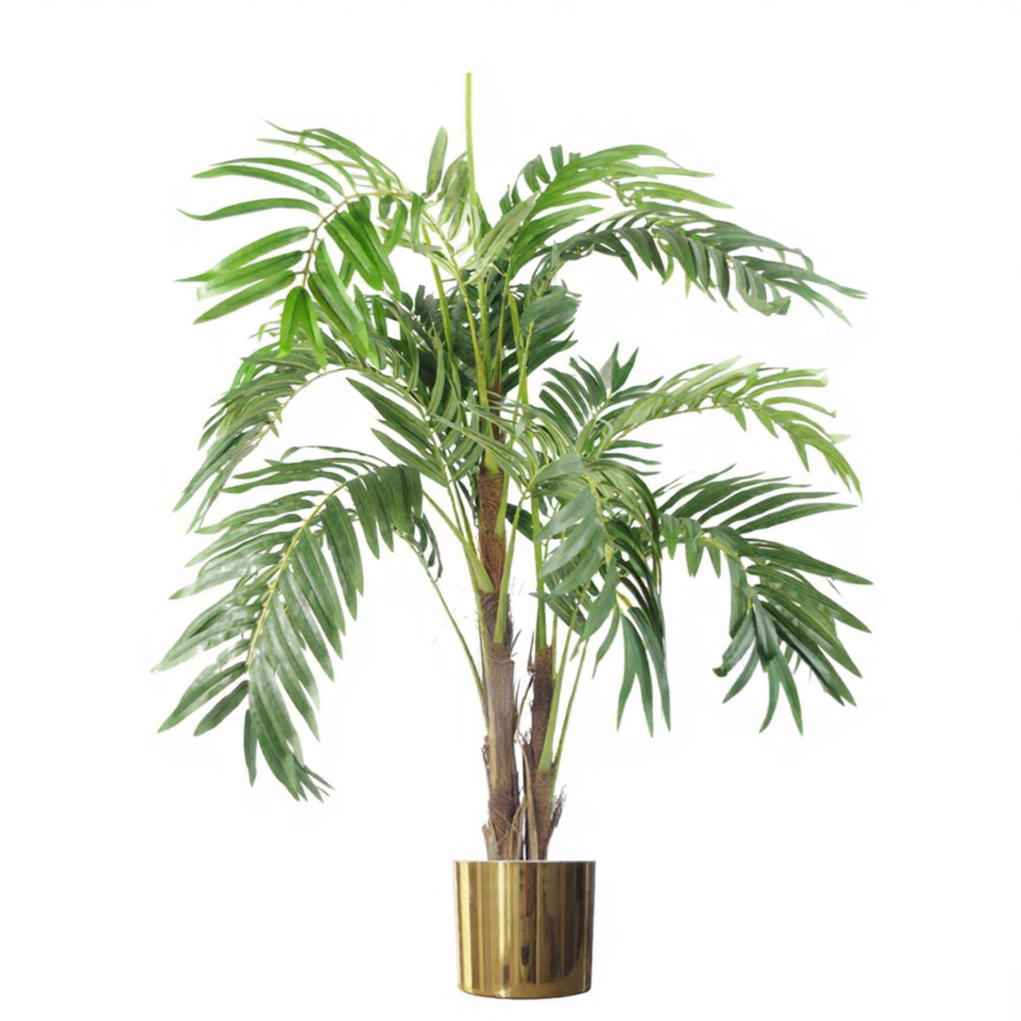 120cm Medium Artificial Palm Tree in Gold Planter – Realistic Indoor Tropical Plant