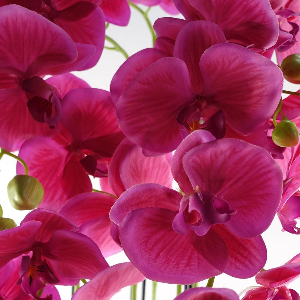 110cm Large Pink Artificial Orchid Plant – 41 Real Touch Flowers for Elegant Interiors