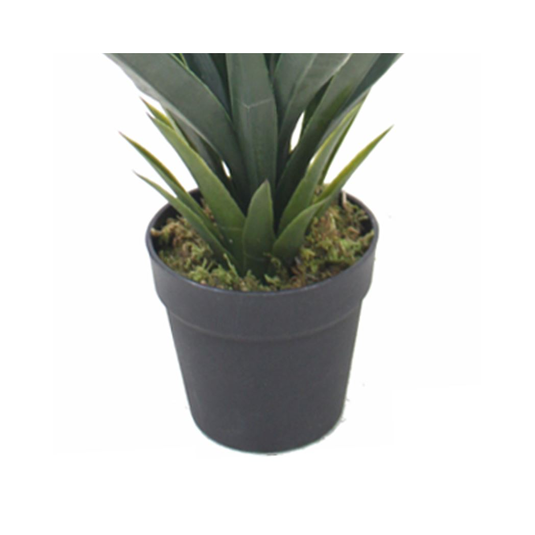 60cm Medium Artificial Agave Yucca Plant with Gold Planter – Realistic Faux Desert Plant in Metal Stand