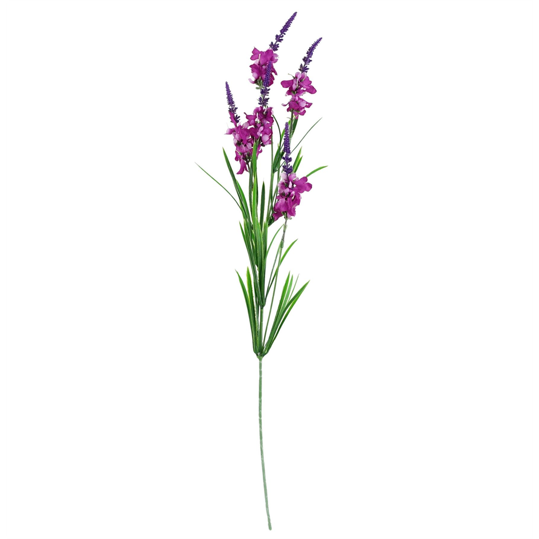 6 x 80cm Medium Dark Pink Artificial Larkspur Stems – Silk Flower Set