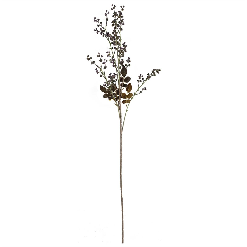 6 x 85cm Medium Artificial Dark Purple Berry Stems – Faux Berry Stem Set