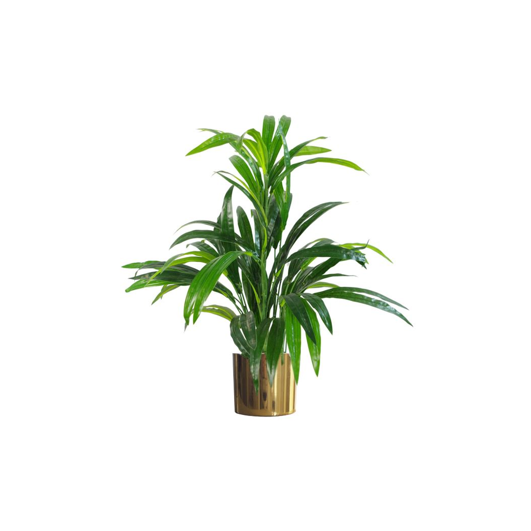 20cm x 18cm Medium Polished Gold Metal Planter – Modern Gold Plant Pot