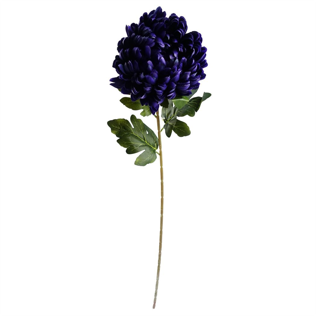 6 x 75cm Medium Artificial Purple Chrysanthemum Stems – Realistic Reflex Flower Set