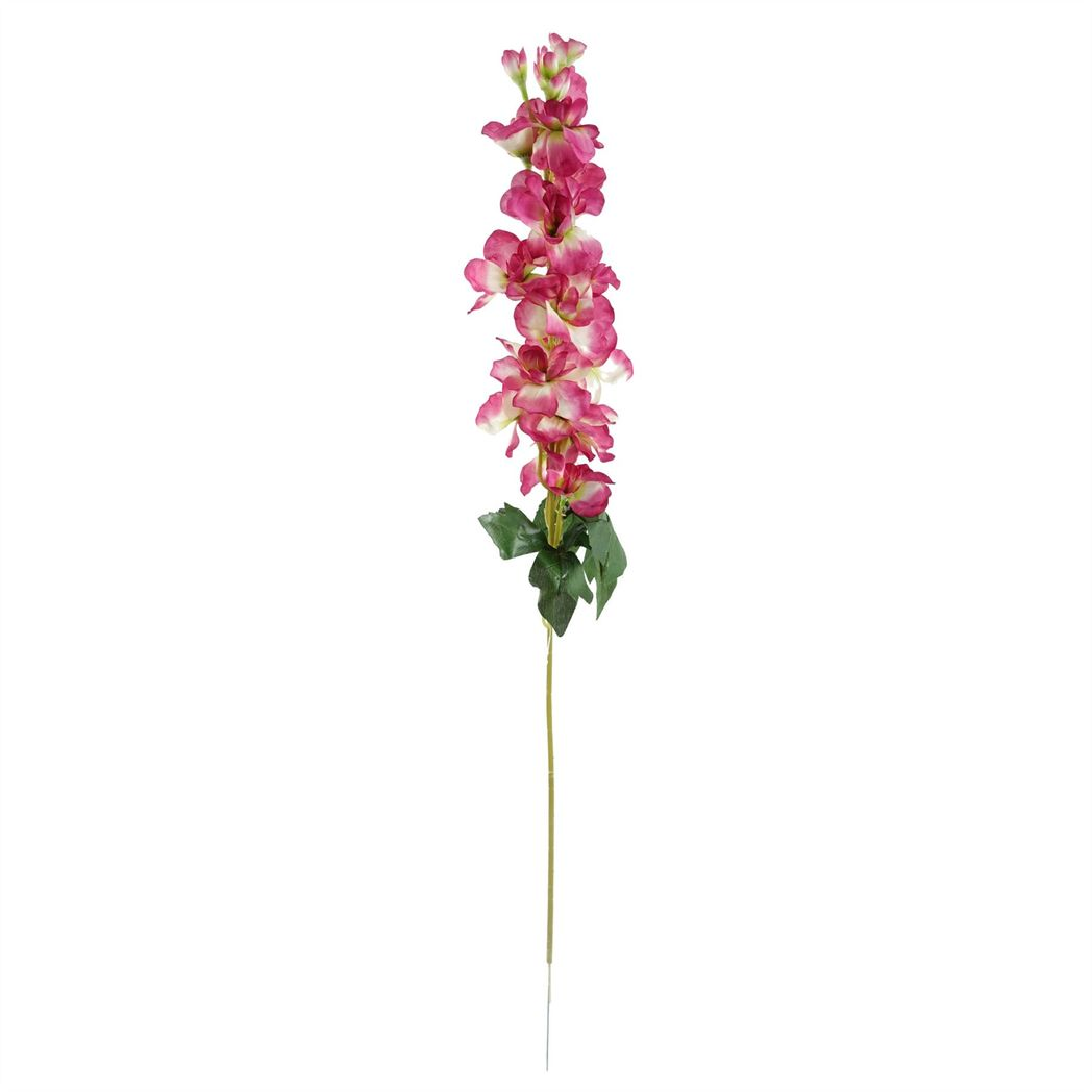 6 x 75cm Medium Dark Pink Artificial Delphinium Stems – Silk Flower Set