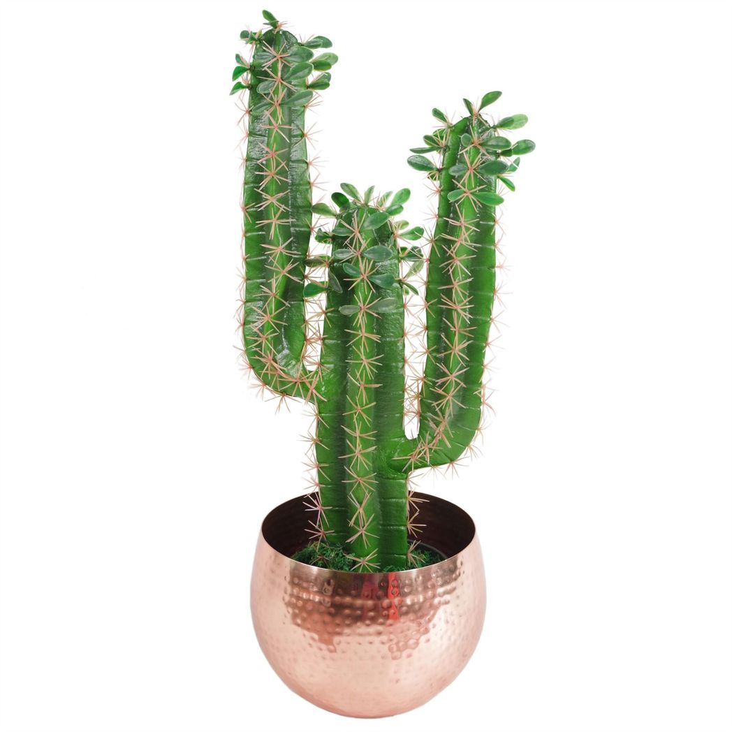 22cm x 17cm Medium Hammered Copper Bowl Planter – Straight-Edge Copper Plant Pot