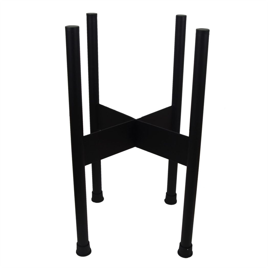 38.5cm x 18cm Medium Gold Metal Plant Stand with Black Planter – Premium Indoor Display