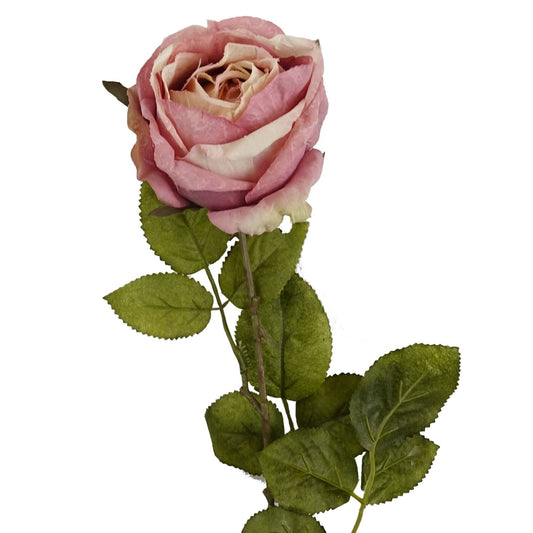 70cm Medium Artificial Light Pink Rose Stem – Realistic Faux Rose Flower