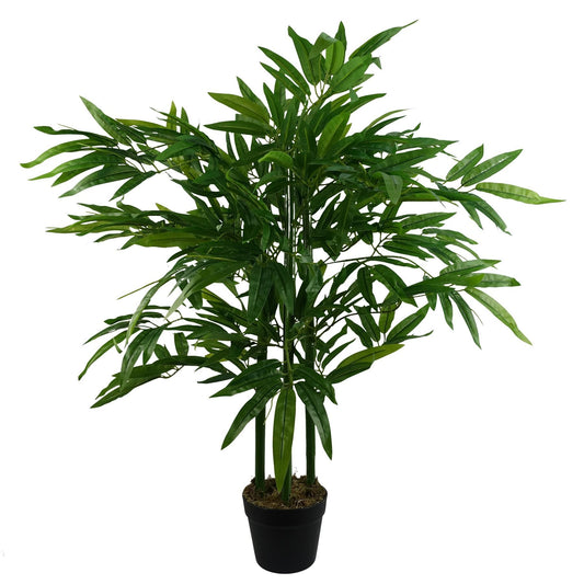 90cm Small Artificial Bamboo Tree – Realistic Fat Leaf Bamboo Plant for Indoor Décor