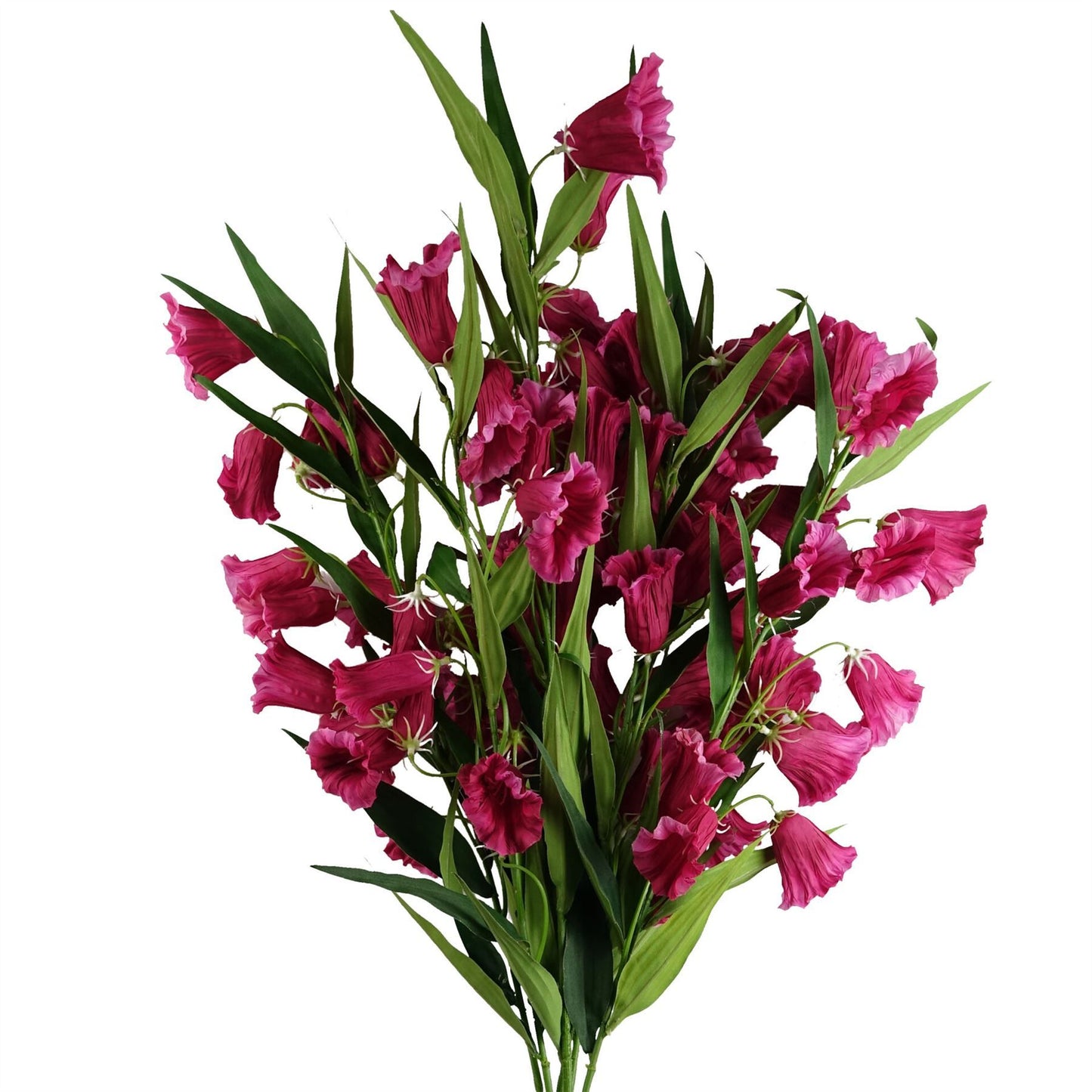 6 x 100cm Large Artificial Pink Trumpet Flower Stems – Faux Floral Arrangement Set