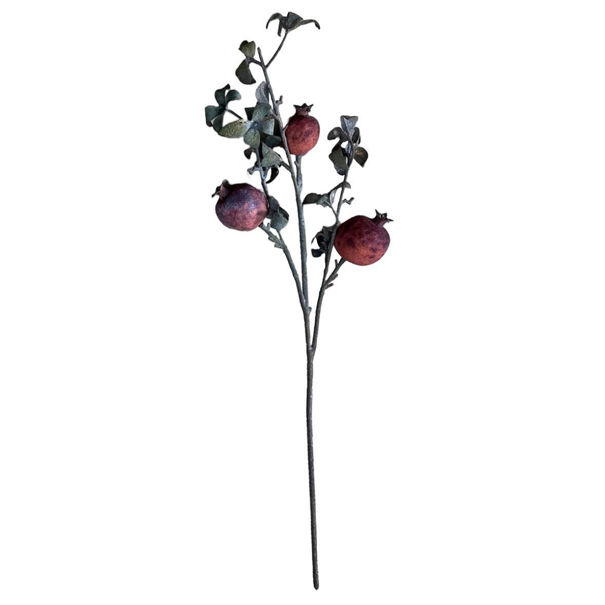 6 x 75cm Medium Artificial Pomegranate Stems – Realistic Faux Fruit
