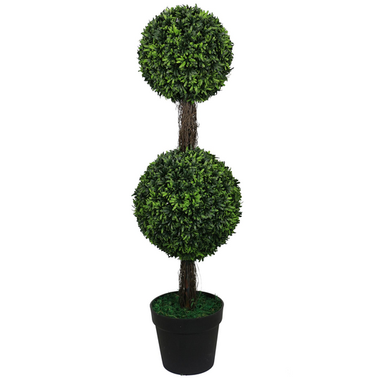 90cm Small Artificial Podocarpus Double Ball Topiary Tree