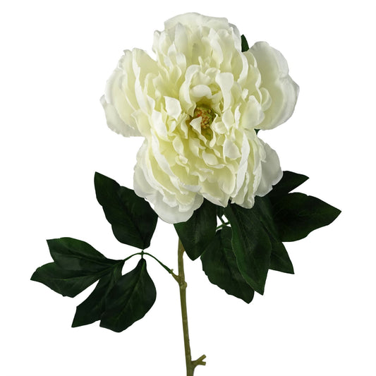 80cm Medium Artificial White Peony Stem – Realistic Faux Peony Flower