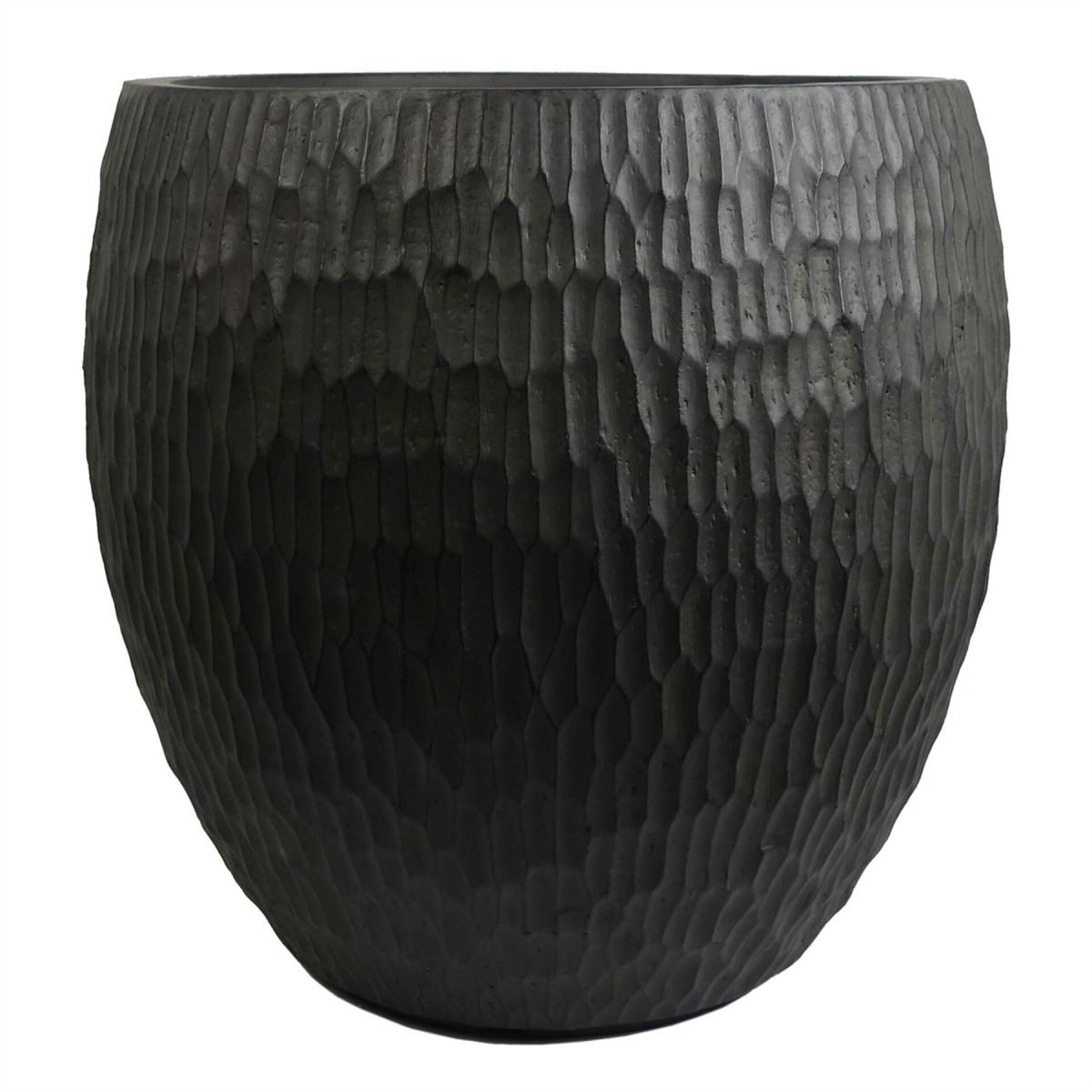 43cm x 43cm Extra Large Grey Embossed Composite Planter – Modern Stone-Effect Plant Pot