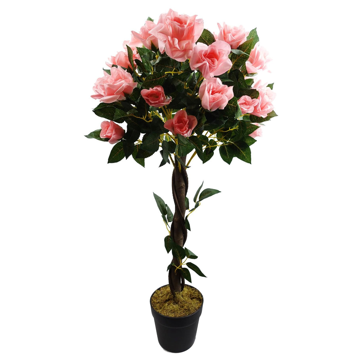 90cm Small Artificial Pink Rose Tree – Wedding Tree with Twisted Vine Detail
