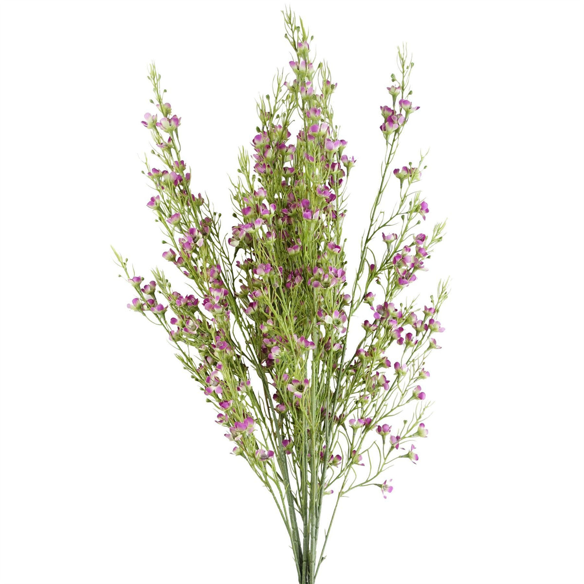 6 x 100cm Large Artificial Foliage with Small Purple Flowers Bare Stems – Realistic Faux Flower Stems
