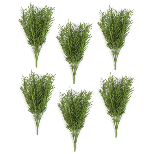 6 x 40cm Small Fire Resistant Artificial Grass Stems – Faux Grass Plant Set
