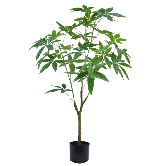 120cm Medium Artificial Money Plant Pachira – Realistic Faux Tree