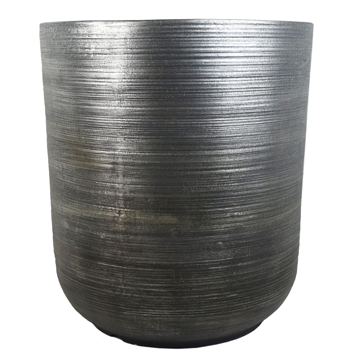 47cm x 41cm Extra Large Silver Ridged Composite Planter – Indoor Plant Pot