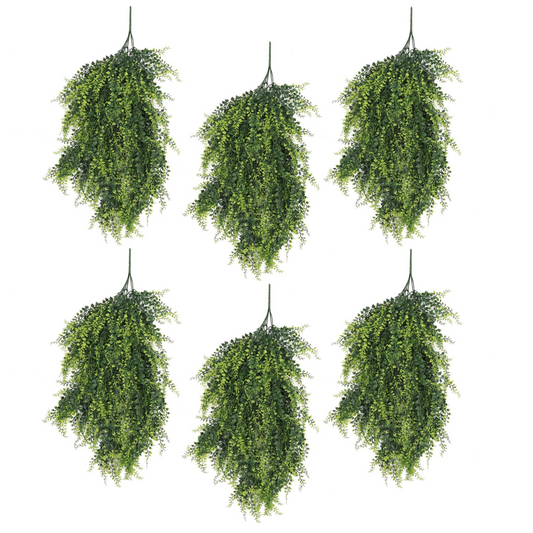 6 x 85cm Medium Artificial Hanging Foliage Plants – UV & Fire Resistant Indoor & Outdoor Greenery