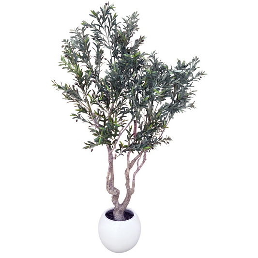 250cm Extra Large Artificial Olive Tree – Realistic Faux Olive Tree with Stone-Style Planter
