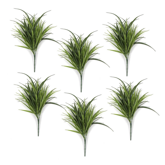 6 x 30cm Fire Resistant Artificial Grass Stems – Faux Grass Plant Set